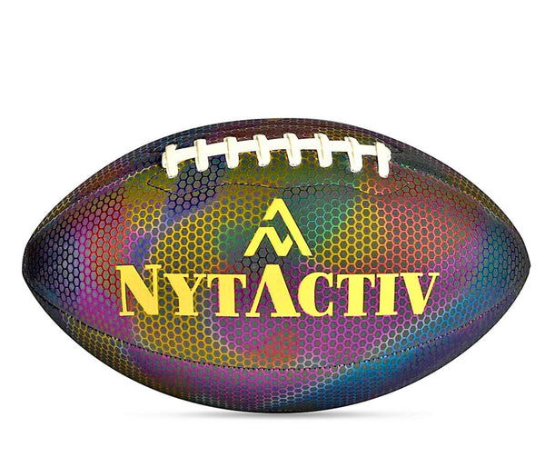 NYTACTIV HOLOGRAPHIC GLOWING REFLECTIVE RUGBY BALL LEATHER GLOWING RUGBYBALL