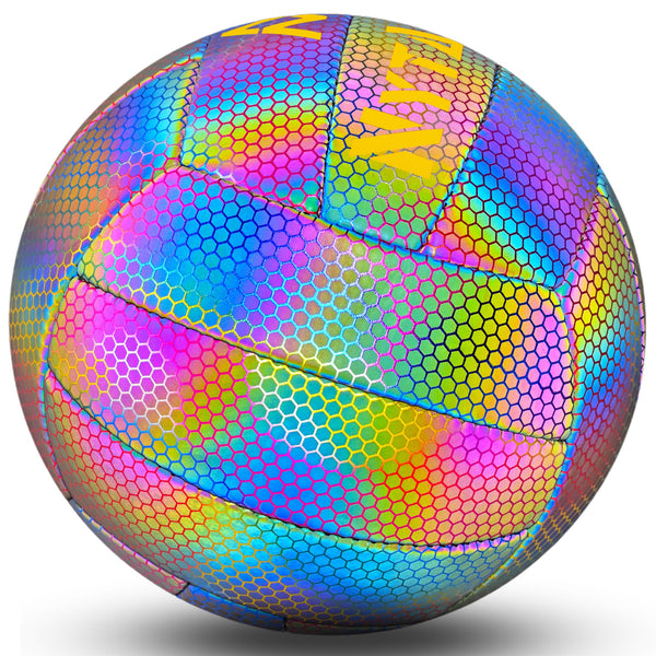 NYTACTIV HOLOGRAPHIC GLOWING VOLLEYBALL OFFICIAL SIZE AND WEIGHT WITH FREE AIR NEEDLE.