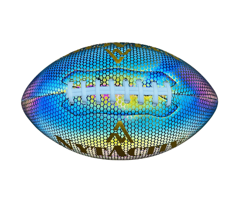 NYTACTIV HOLOGRAPHIC GLOWING REFLECTIVE RUGBY BALL LEATHER GLOWING RUGBYBALL