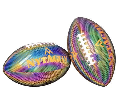 NYTACTIV HOLOGRAPHIC GLOWING REFLECTIVE RUGBY BALL LEATHER GLOWING RUGBYBALL