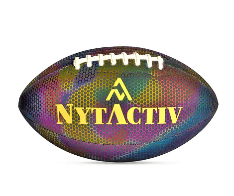 NYTACTIV HOLOGRAPHIC GLOWING REFLECTIVE RUGBY BALL LEATHER GLOWING RUGBYBALL