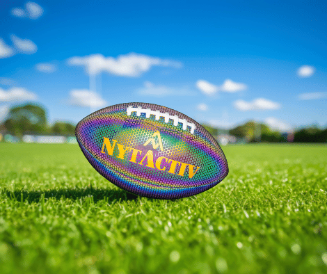 NYTACTIV HOLOGRAPHIC GLOWING REFLECTIVE RUGBY BALL LEATHER GLOWING RUGBYBALL