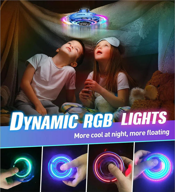 LED UFO TYPE FLYING HELICOPTER SPINNER WITH 360° ROTATION