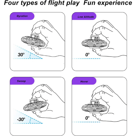 LED UFO TYPE FLYING HELICOPTER SPINNER WITH 360° ROTATION