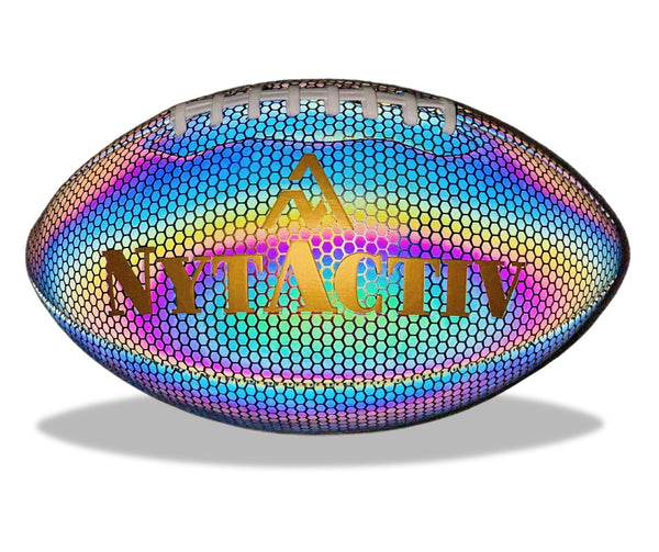 NYTACTIV HOLOGRAPHIC GLOWING REFLECTIVE RUGBY BALL LEATHER GLOWING RUGBYBALL